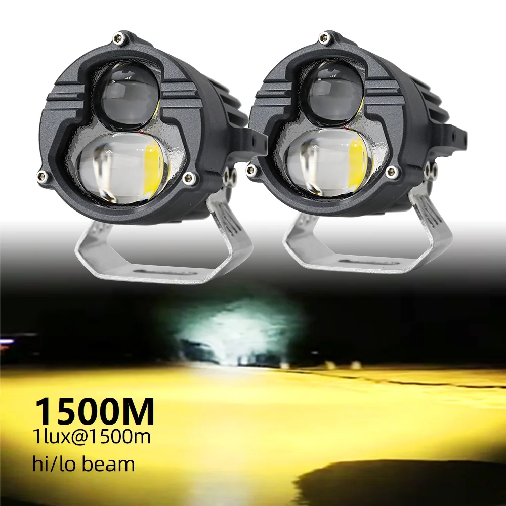 2021 Newest 1500M 12V 24V Led Fog Lamp High Low Combo Spot Beam 3' Inch  Off Road Mini Led Driving Lights for Trucks Motorcycle