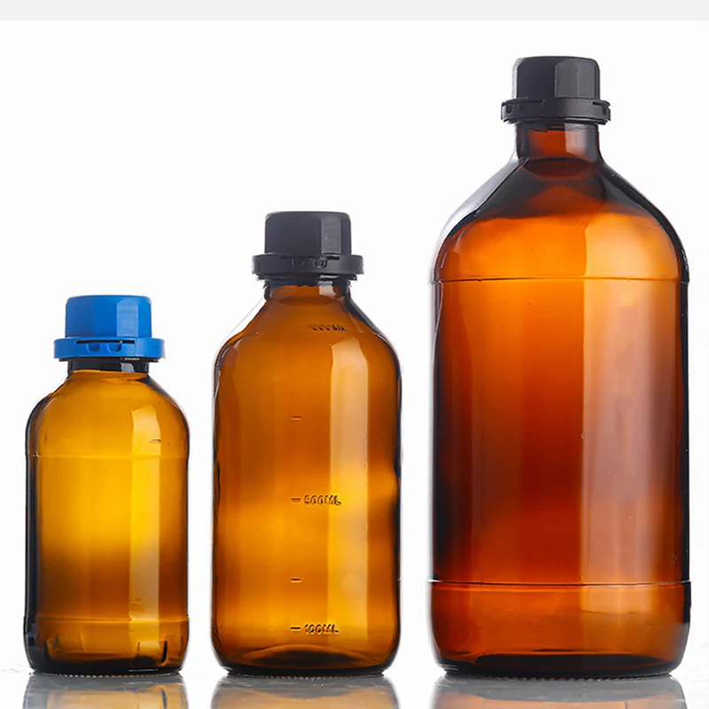 Wholesale Amber Brown Lab Glassware 1000ml 2500ml Glass Apothecary Reagent Bottle Bottles With Tamper Proof Lid