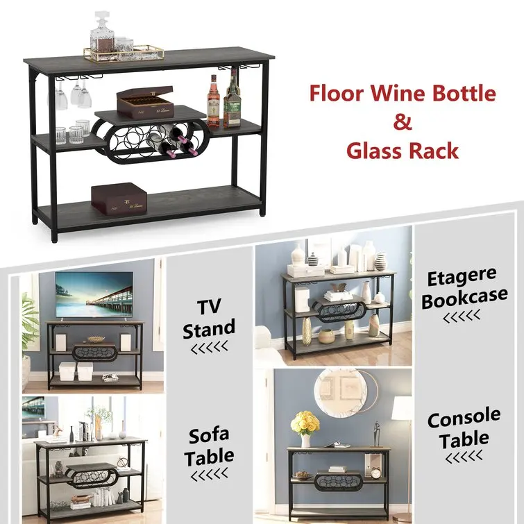 Monique 7 Bottle Floor Wine Bottle Rack wooden bottle shape wine rack