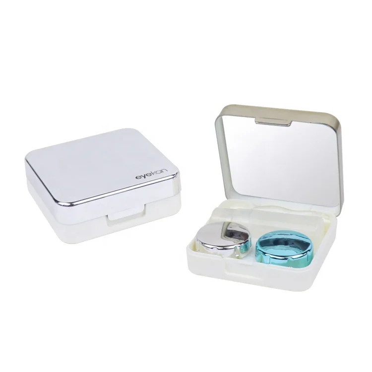 Customized simple  beautiful contact lens portable case convenient carry lenses box lovely contact cases