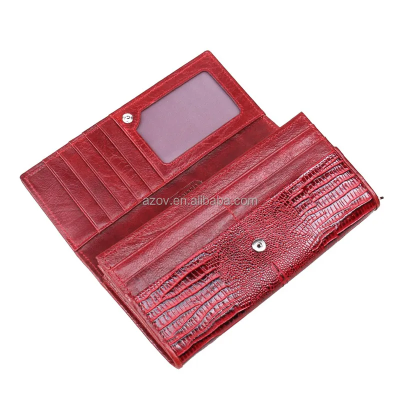 Luxury designer ladies long alligator leather purse wallets for women