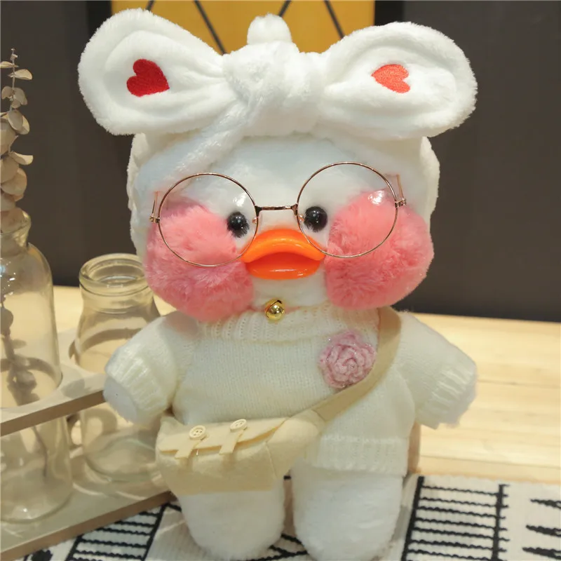 30cm White LaLafanfan Cafe Duck Plush Toy Cartoon Cute Duck Stuffed Doll Soft Animal Dolls Kids Toys Birthday Gifts For Children