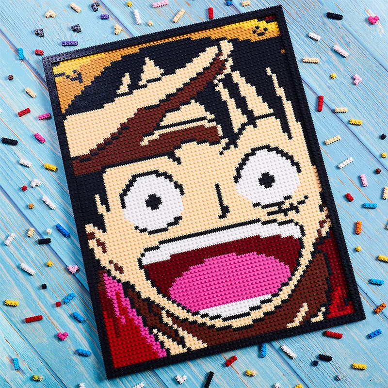 XRH 35.5x46.5 Dots Bricks 1x1 Wall Portraits DIY Home Decor Moc Pixel Painting Series Building Block Painting