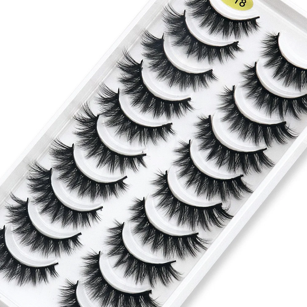 Wholesale False Eyelash 3d Natural lashes 10 pairs faux mink eyelash short strip natural faux mink false lashes