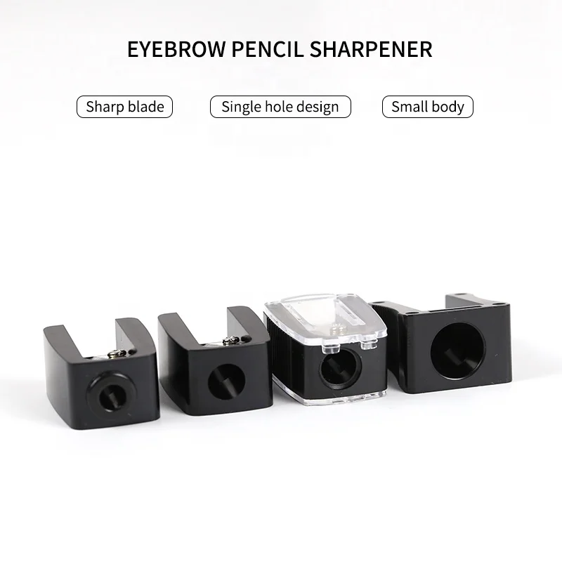 Customized portable manual plastic eyebrow pencil sharpener with cover cosmetic pencil sharpener