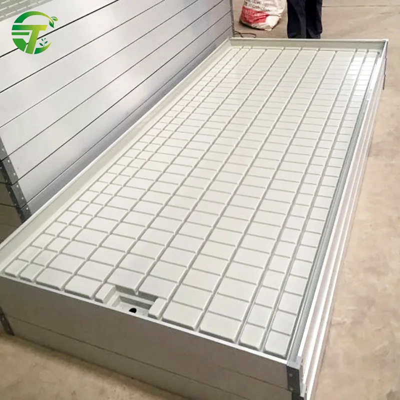 Greenhouse hydroponic system 4ft by 8ft rolling growing table ebb and flow flood ABS bench