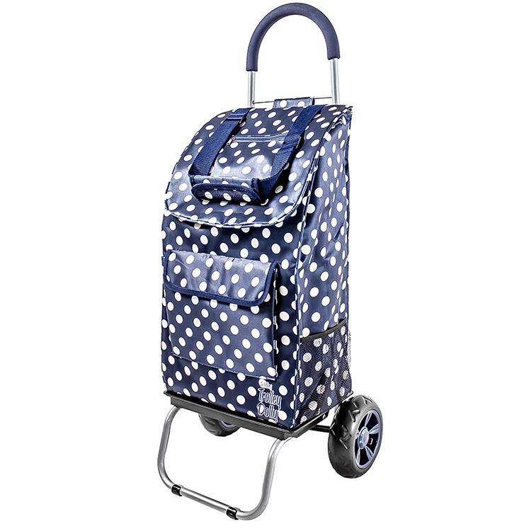 Wholesale Hot Sales Folding Metal Aluminum Portable Shopping Trolley Bag with Wheels Luggage Cart