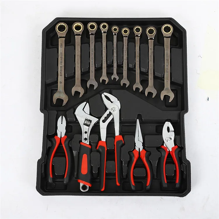 Factory main product custom logo aluminium suitcases on wheels ratchet wrench 187pcs tool set