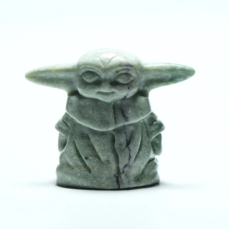 Статуя маленького малыша Йоды StarWar мандалор Обсидиановая резьба фигурка модель кукла оптовая