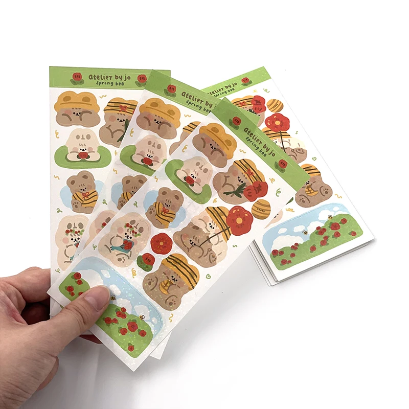 Hot sale A4 A5 A6 size sticker matte adhesive vinyl waterproof label custom kiss cut sticker sheets