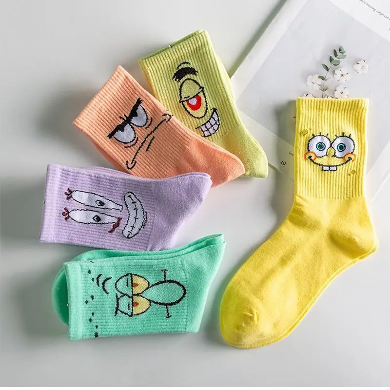 Hot Selling Funny Cute Cartoon Anime Stockings Soft Cotton Hip-hop Skateboard Funky Couples Cartoon Socks