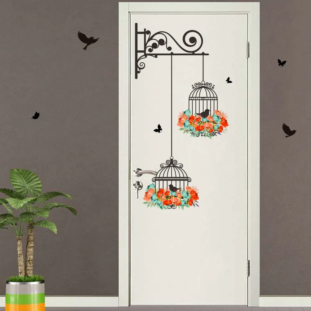 Bird cage wallpaper living room bedroom home decoration wallpaper large mural art poster PVC