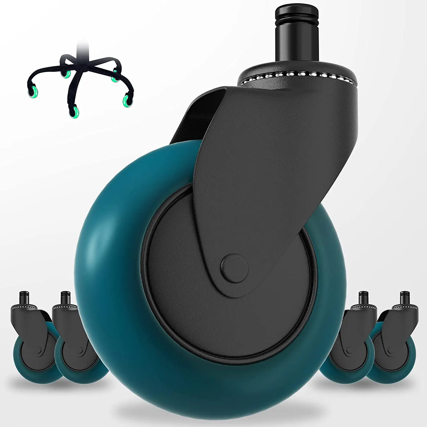 Ролики для офисного стула с rgb-подсветкой 3 дюйма двойной шарикоподшипник