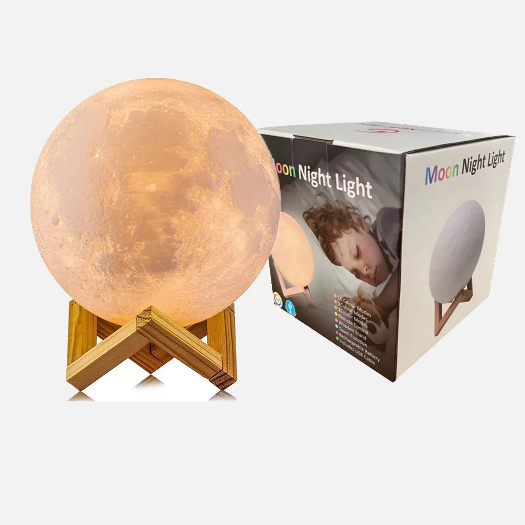 7 Colors 3D Moon lamp Children LED Night Light Study Bedroom Table lamp 20cm AA Battery Moon Light Customised Star Moon Lamp
