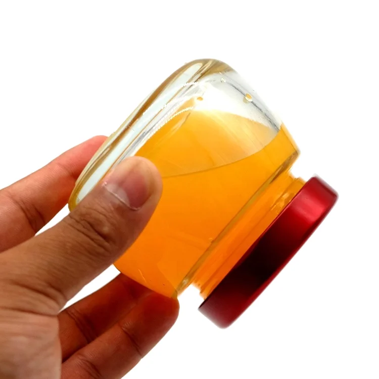 Factory Produced Wholesale Different Sizes Glass Jar 30ml 50ml 75ml 120ml Round Glass Honey Jar Metal Lid