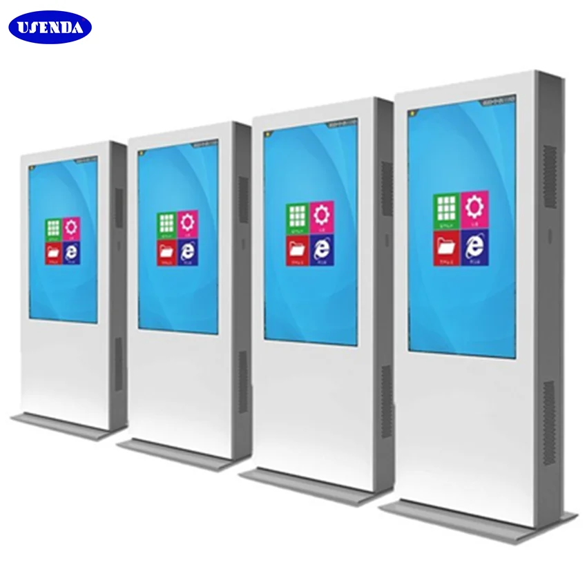 43 '55 ' IP65 Waterproof Outdoor Double Side LCD Touch Screen Floor Stand LCD Digital Signage Computer LCD Monitor Outdoor