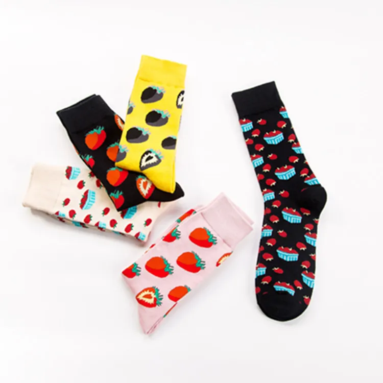 Manufacturer Colorful Happy Design Unisex Couples Sox Low MOQ Custom Logo Patterned Women Socks
