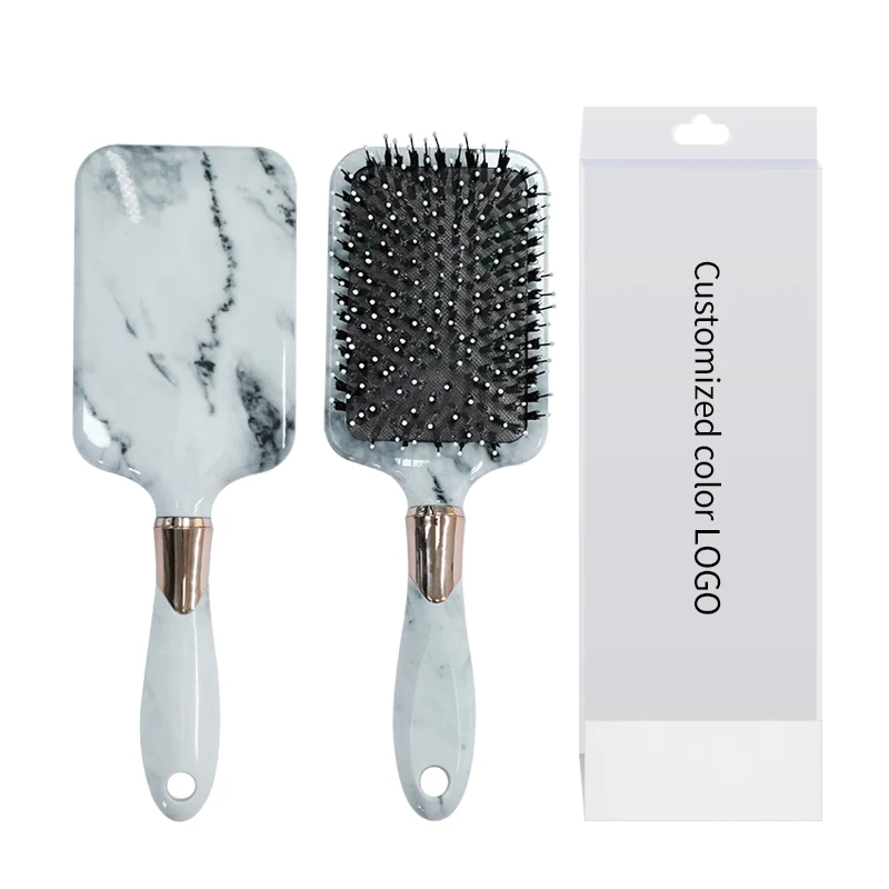 Wholesale marble air bag acetate pig hair massage comb acetate bristle brush comb