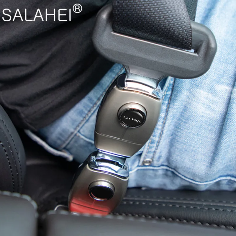 Universal Car Logo Custom Car Seat Belt Clip Extender Safety Seatbelt Lock Buckle Plug Insert Socket Extender Safety Buckle