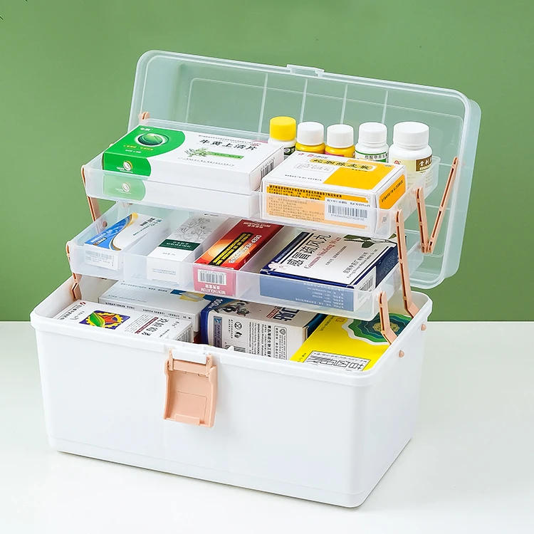 Wholesale Plastic Medicine Chest Portable Multi-Purpose 3 Layer Medicine Box