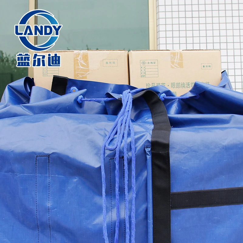 Waterproof Blue Color Pvc Pallet Cover For Goods Transportation