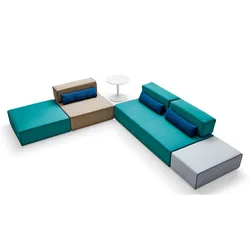 Designer Public Area Fabric Upholstered Livingroom Hotel Hall Lobby Waiting Area Modern Modular Sectional Sofas
