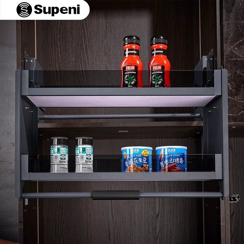 Supeni Kitchen Cupboard Door Space Organizer Ball Bearing Slider Pull Out Pantry Vertical Slim Kitchen Rolling Pantry Storage