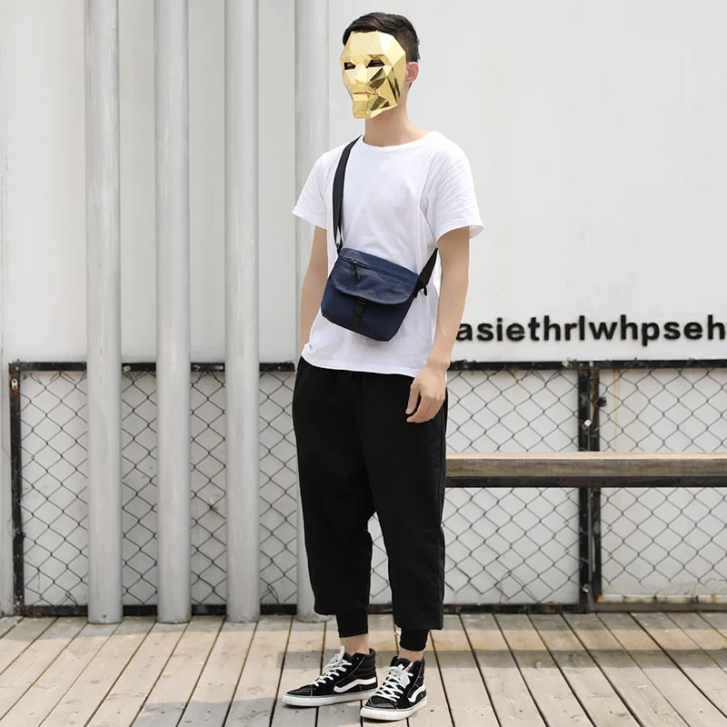 Japanese style pure color contracted cross-body bag men and women mini one-shoulder bag out of the backpack