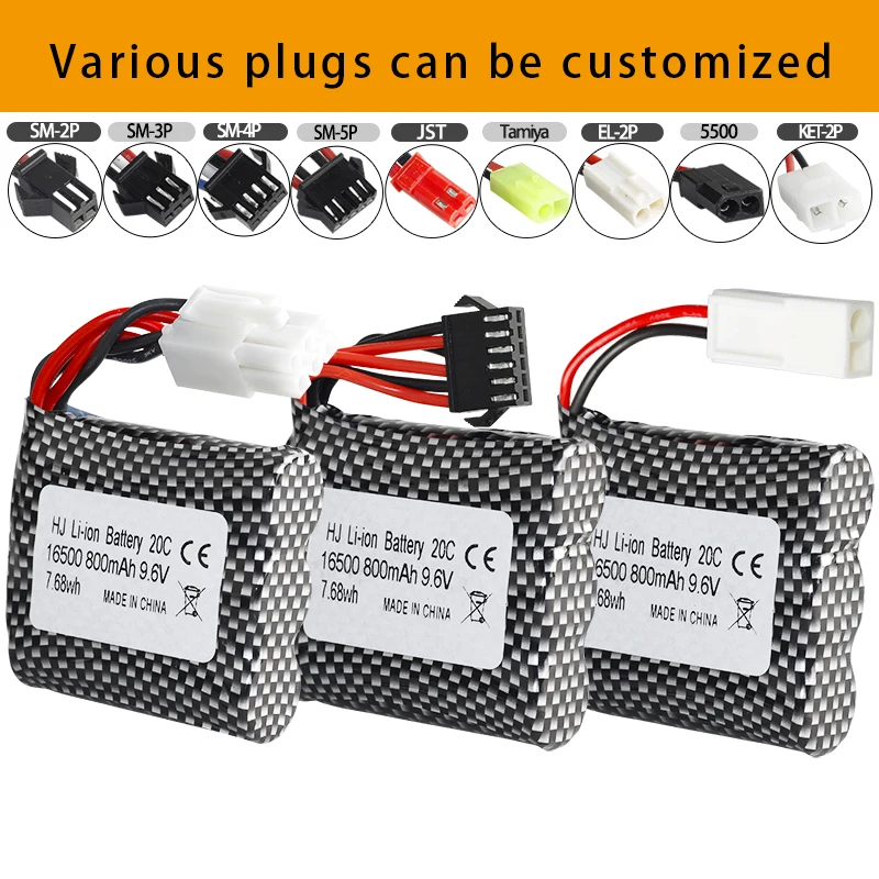 Factory 800mAh 9.6V rechargeable car toy model remote control lithium ion pack battery electric vehicle