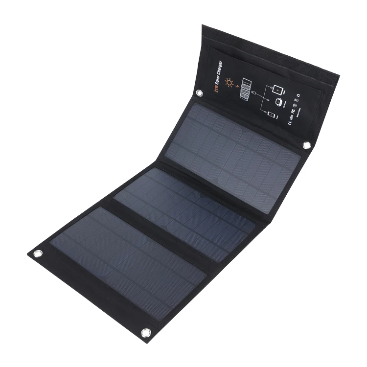 21W Portable Solar Panel Charger,12V Foldable Solar Charger with QC3.0, PD 18W Fast Charging for Phones, Tablets, Battery packs