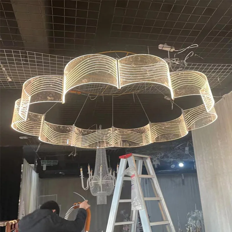 98 Large roof flower shape wedding lights stage ceiling lighting acrylic led light