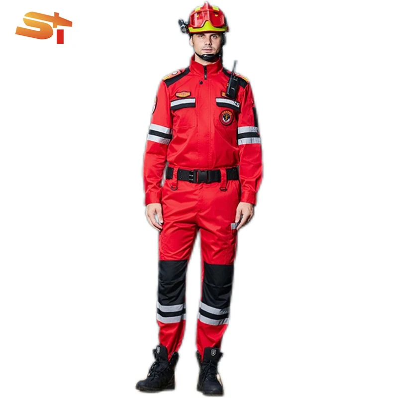 Fireman Oem Durable Cheap Linterna China Hazmat Child Suits Aluminized Uniform Bag Firefighter Safety Coverall Suit