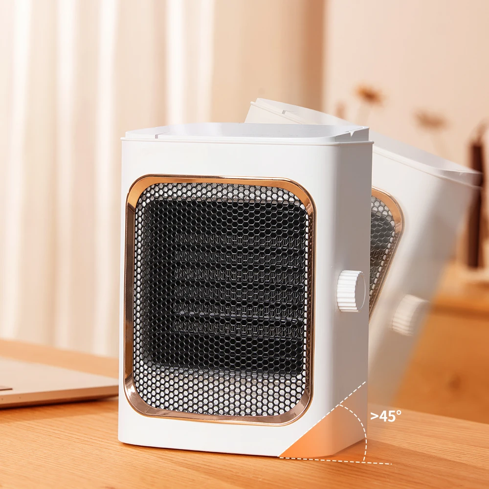 1000W Winter Small PTC Ceramic Personal Space Fan Heaters, Mini Desktop Handy Plug in Electric Heater