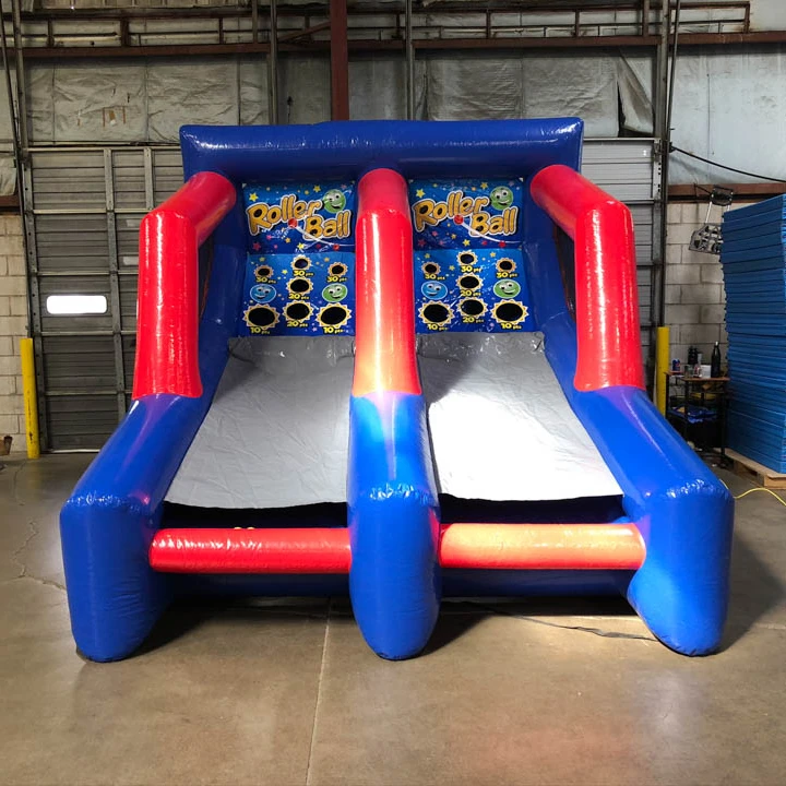 popular carnival game inflatable roller ball shoot game,inflatable shoot game with custom design