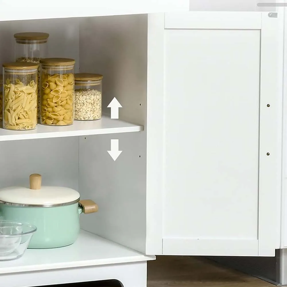 Factory Direct Simple Design Wood Console White Table Cabinet Sideboard with 2 Doors 1 Drawer for Dining Room Kitchen