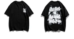 Wholesale  Custom Logo Round Neck 100% Cotton Puff T shirt Street wearing Men Soft Oversize T-shirts Men