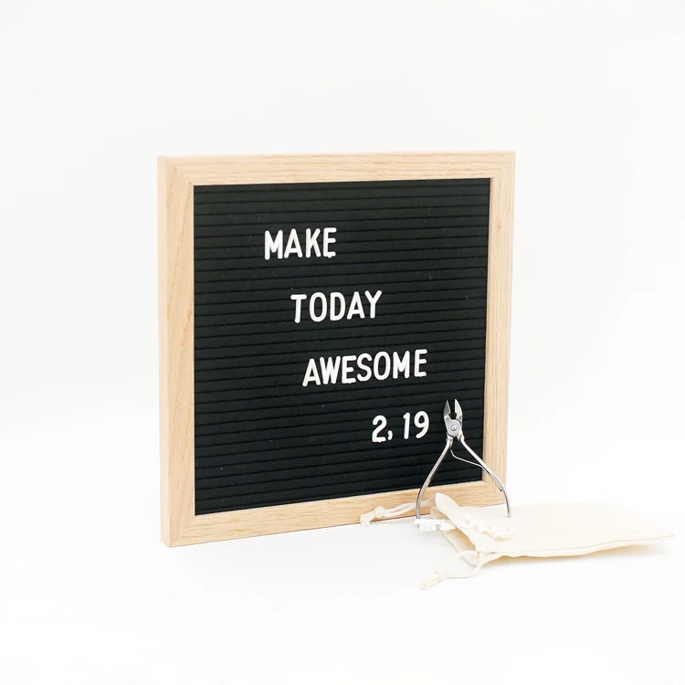 
Hot Sale 10x10 Inch Plastic Board Wood Frame DIY Felt Letter Board with Letters 