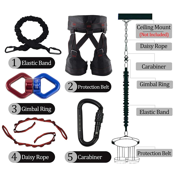 jumping safety indoor bungee cord fitness kit suspension flying yoga bungee Cords Set