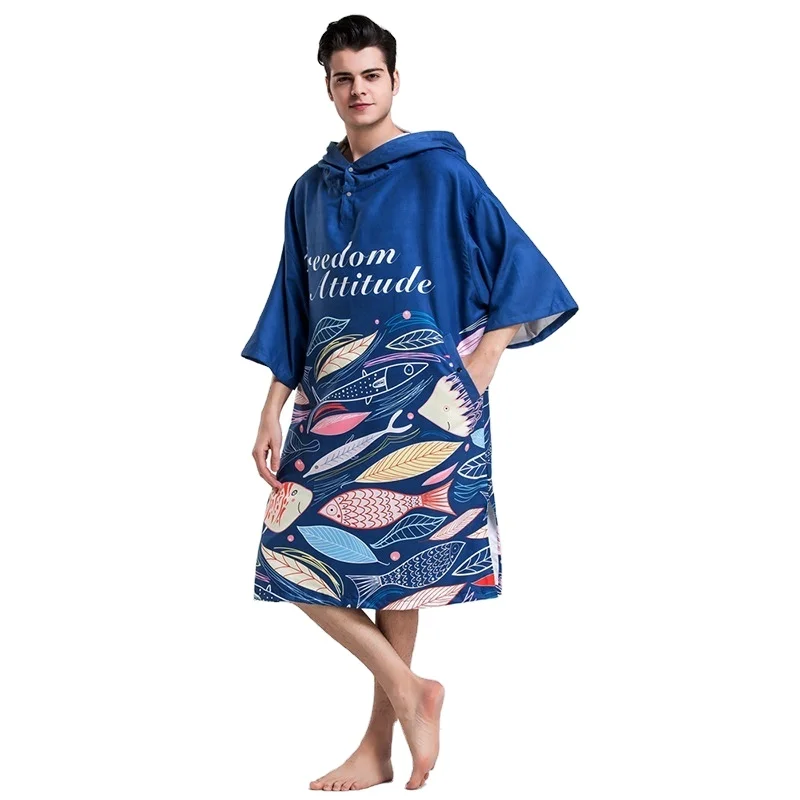 China Manufacturer High Quality Special design portable hooded microfiber surf poncho with factory prices