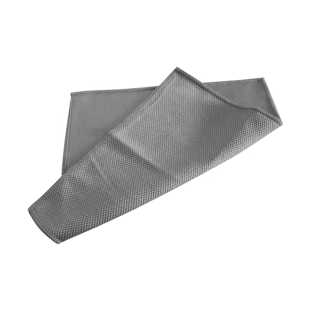 Customized High Absorbent Diamond Microfiber Fish Scale Glass Window Cleaning Cloths For Kitchen Dish Mirror Screen Car