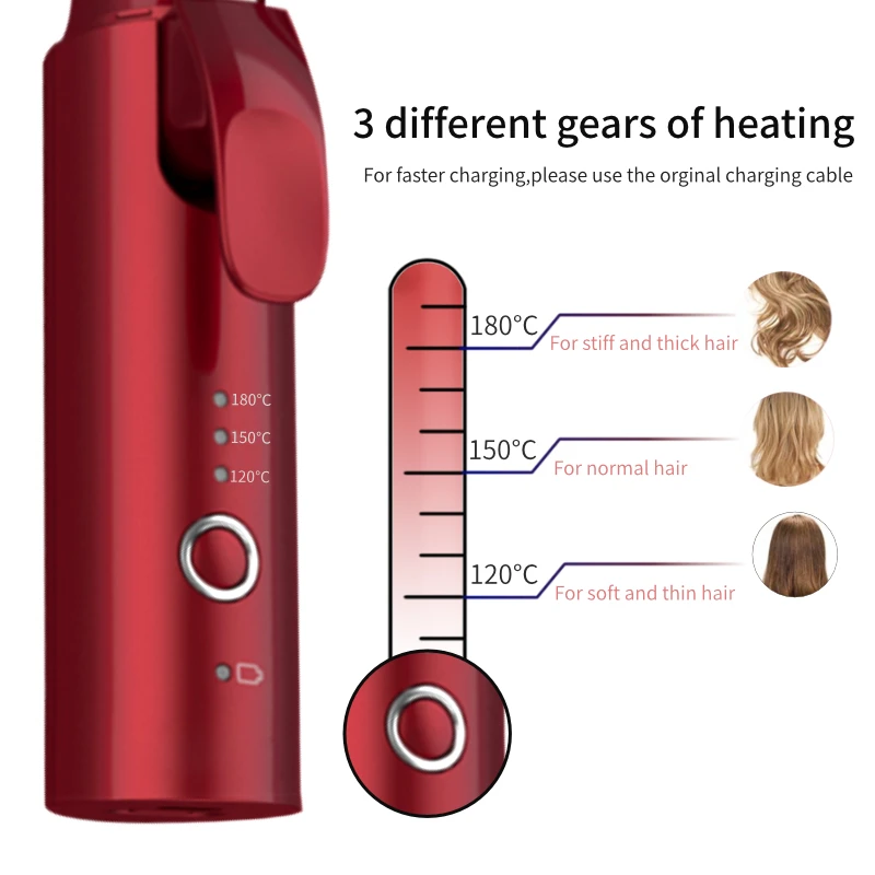 custom made USB Rechargeable Professional Curling Hair Curler