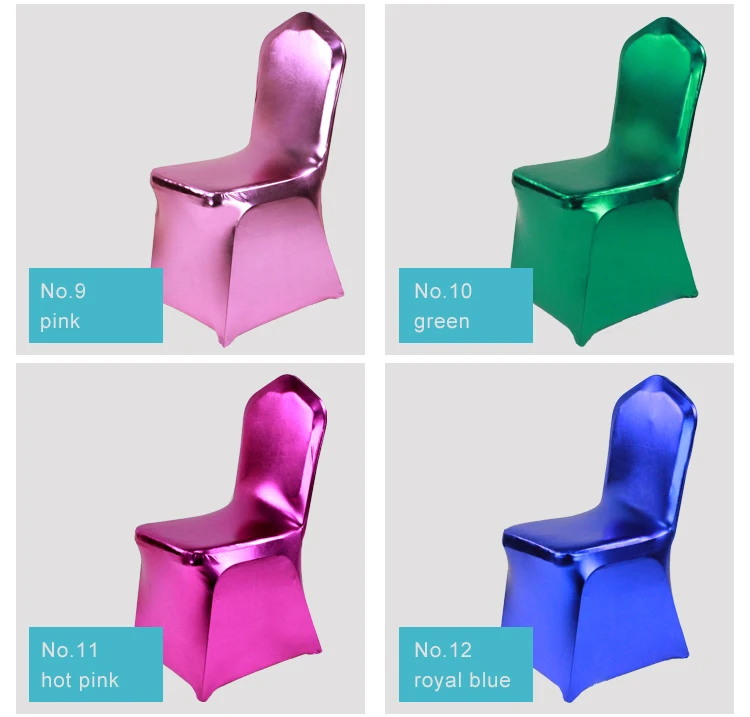 Spandex Stretch Gold Metallic Wedding Chair Covers for Party Events Decorations