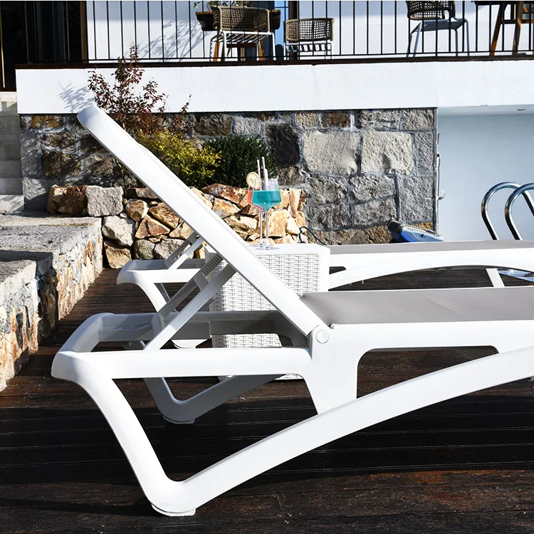 Villa Hotel Project Patio Plastic Sunbed Beach Pool Chaise Lounge Chair Outdoor