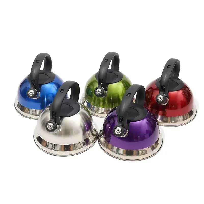 201 stainless steel kitchen cooking whistling kettle for induction cooker colored tea kettle