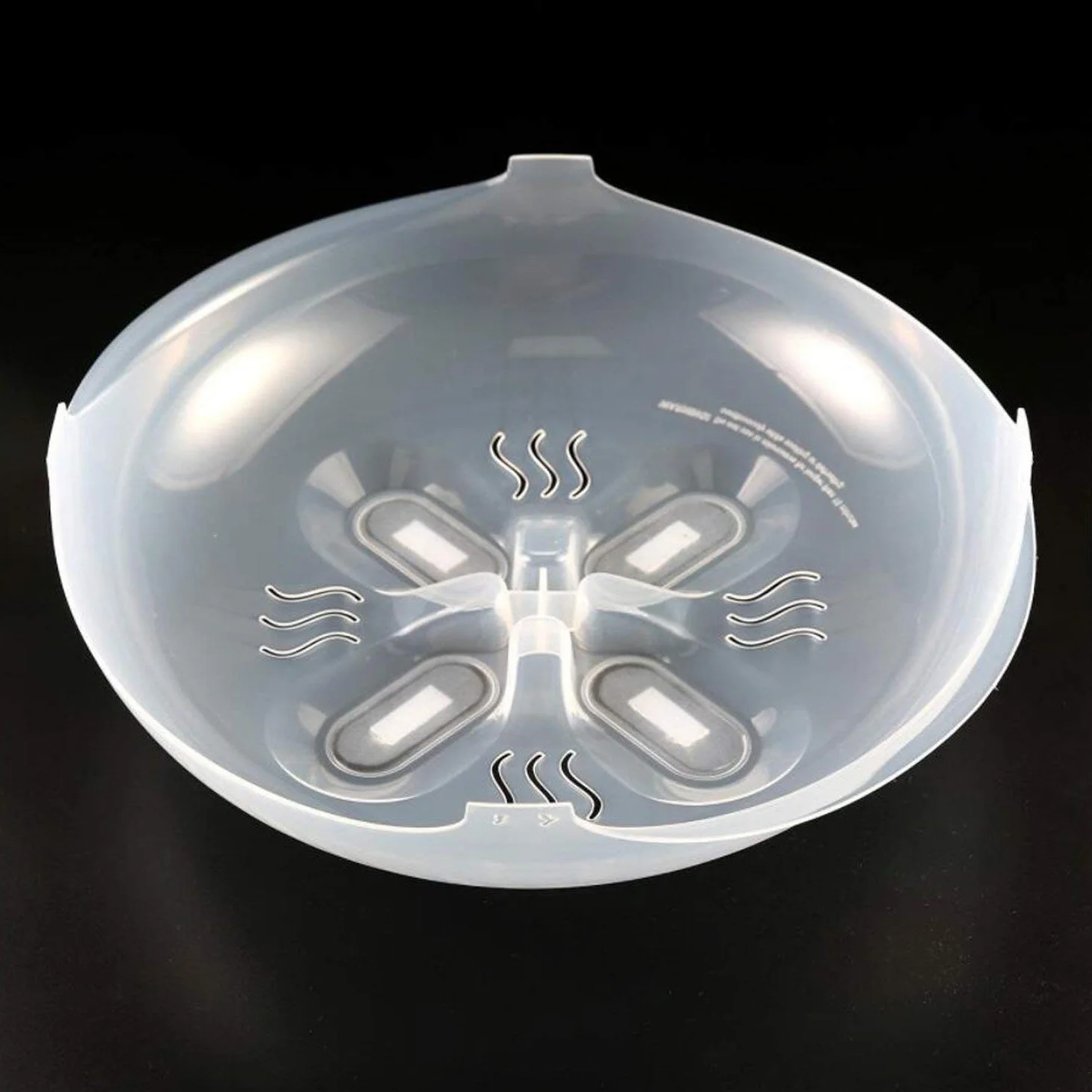 
plastic magnetic microwave splatter cover with steam vents 