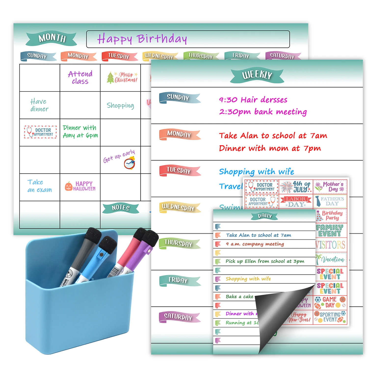 Hot Sale Magnetic Monthly Weekly Planner Calendar Table Dry Erase Whiteboard  Refrigerator Magnetic Board Sticker