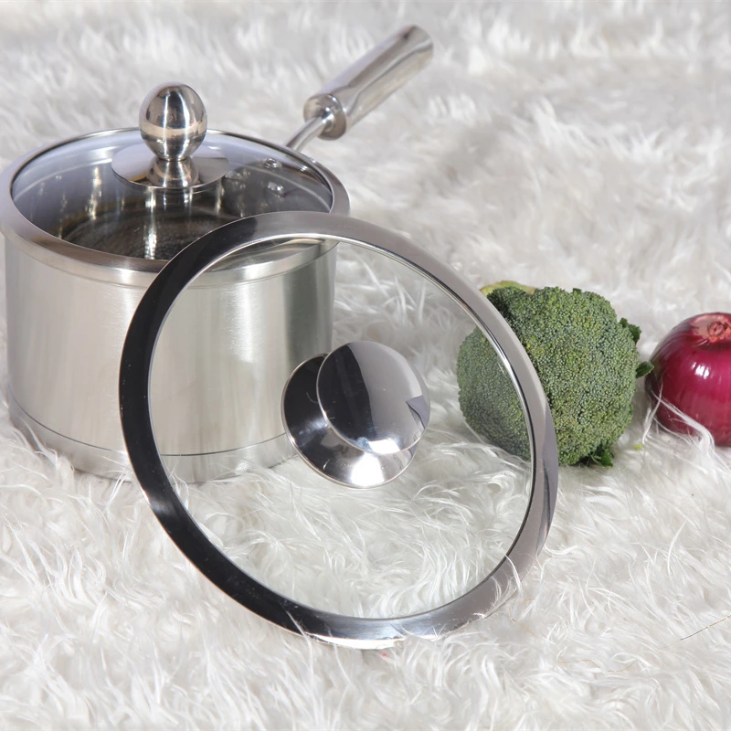 304 Stainless steel rim 4mm float tempered glass lid with handle and steam vent for cooking pot frying pan cookware