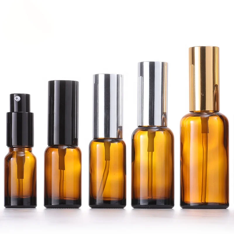 5ml 10ml 15ml 30ml 50ml 100ml 2oz 4OZ fine mist amber glass spray perfume bottle with aluminum sprayer lotion pump cheap price