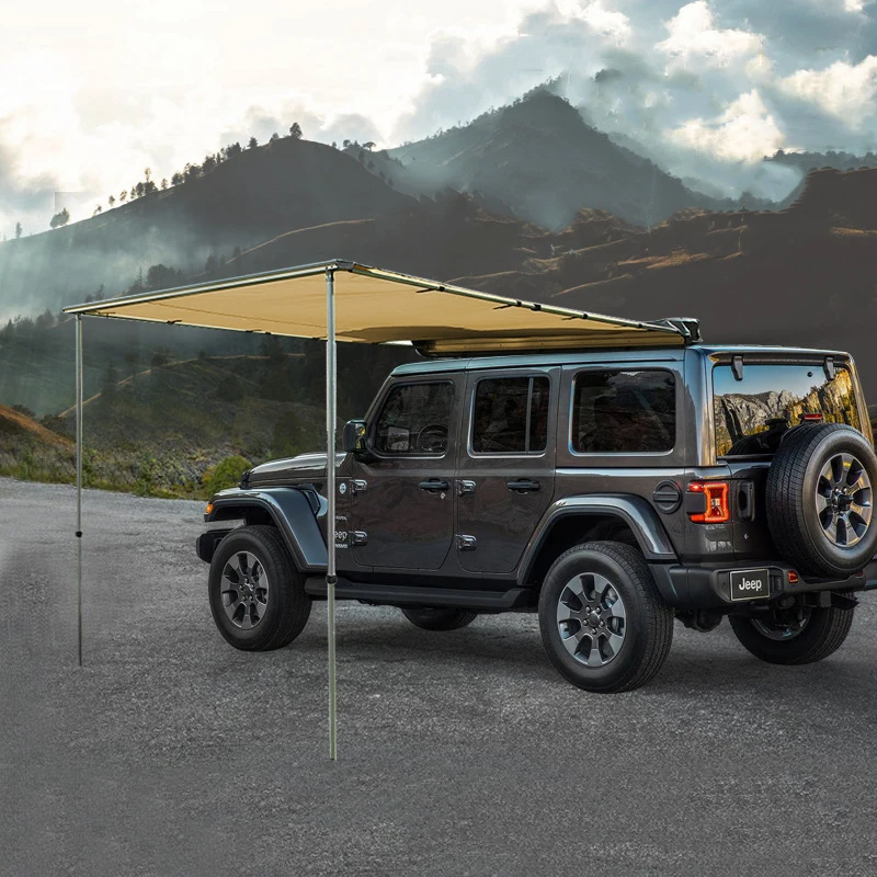 SUV Car Roof Top Tents with Retractable Car Roof Side Awnings High Quality 2.5*3M Carton Box Brown 1 Set Custom Logo Printed TM