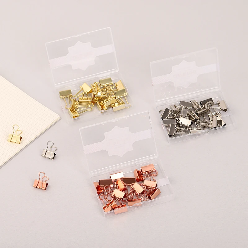 19mm Rose Gold Long Tail Clip Metal Small Hand Account Binding Dovetail Binder Test Paper Clip Ticket Clip For Office